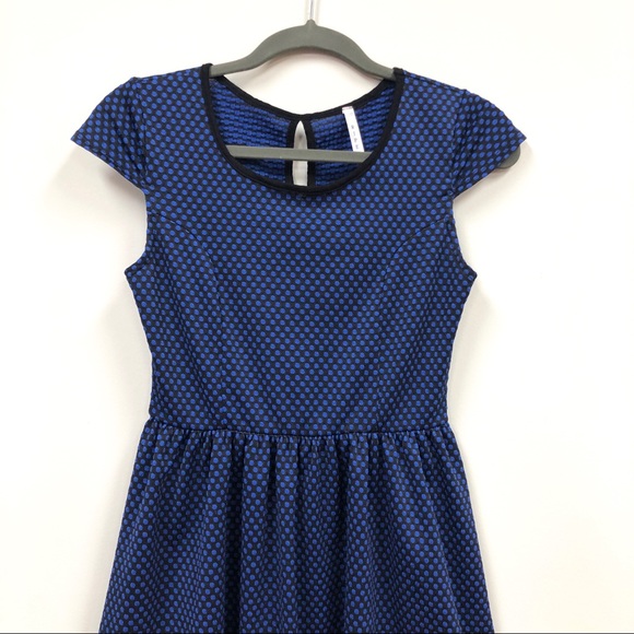 Ripe Blue and Black Key Hole Back Day Dress - Picture 2 of 6